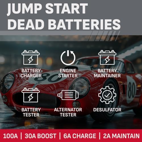 Schumacher Electric 6A Car Battery Charger & Maintainer, 6V/12V – SC1281