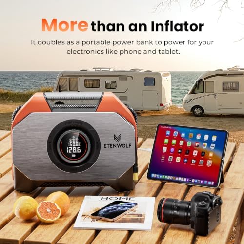 ETENWOLF VORTEX S6 Tire Inflator Portable Air Compressor, Cordless Air Pump