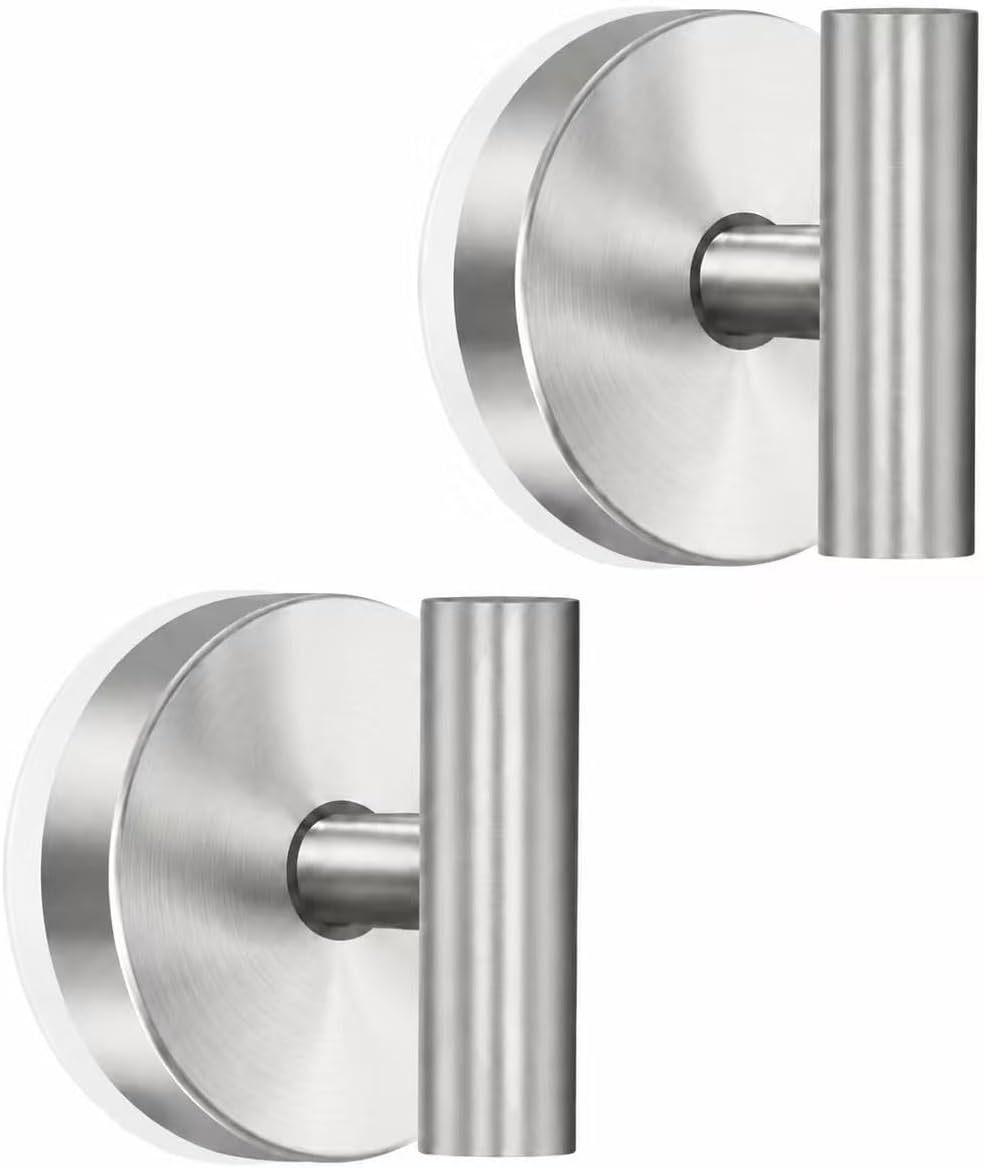 MOTAIPEAK Suction Cup Hooks for Shower, Shower Hooks for Inside Shower, No Drill Towel Hooks for Bathroom, Removable Suction Hooks for Glass, Mirror, Tile, Waterproof, Rustproof – Black (2 Pack)