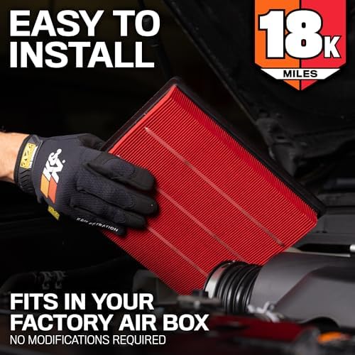 K&N Engine Air Filter: Long Life 18,000 Mile Replacement Air Filter: Compatible with 1999-2020 Chevy/GMC Truck/SUV V6/V8 (Silverado, Suburban, Tahoe, Sierra, Yukon, Avalanche), KNA-2129