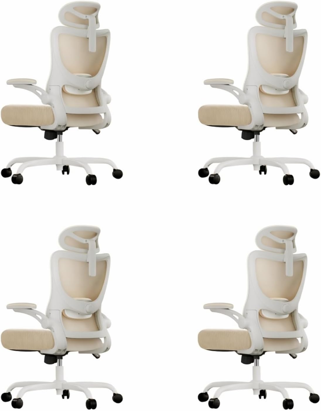 Marsail Ergonomic Office Chair: Office Desk Chair with High Back Mesh and Adjustable Lumbar Support Rolling Work Swivel Task Chairs with Wheel 3D Armrests and Headrest