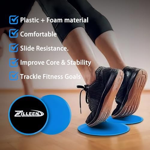 ZILLEEN Exercise Sliders for Working Out Pilates Fitness Discs 2pcs