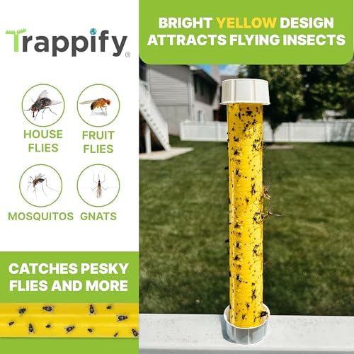 Trappify Hanging Fly Trap & Fruit Fly Traps for Indoors, Yellow, 2 Pack