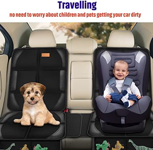Bacgnyer Car Seat Protector, 2 Pack of Seat Protectors, Thickest Padded 600D Fabric Padding, Waterproof, Durable, Anti Slip Backing, Child Seat Protection, Suitable for Babies, Toddlers, Children