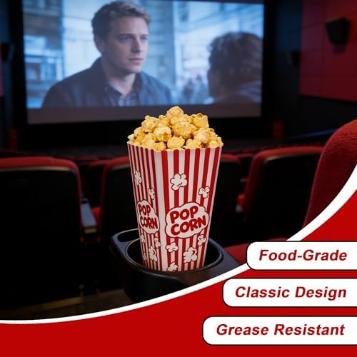 Homrelaxy 5 Pack Plastic Popcorn Containers, Reusable Popcorn Boxes