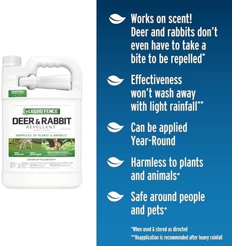 Liquid Fence Deer and Rabbit Repellent Ready-to-Use Spray, 1 Gallon