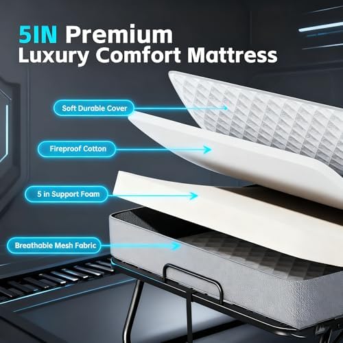 Pataku Folding Bed with Mattress, Twin Foldable Bed, Roll Away Beds for Adults, 75" x 31" Roll Away Portable Beds with 5" Mattress, Folded Frame for Small Apartment, Guest Room