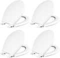 Mayfair Cassel slow close toilet seat, easy clean non-slip premium wood seat, install, made in USA, elongated, white