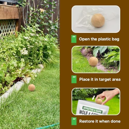 LEBMP Mole Repellent, Gopher Repellent, Groundhogs Repellant Outdoor-8Pcs