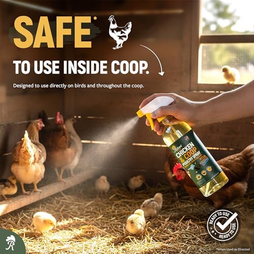 Reliant Pet Chicken and Coop Poultry Spray for Mite's Lice Ticks Fleas and Flies - Dust Mite Spray 16oz - Chicken Coop Fly Spray - Made in USA - Chicken Coop Accessories