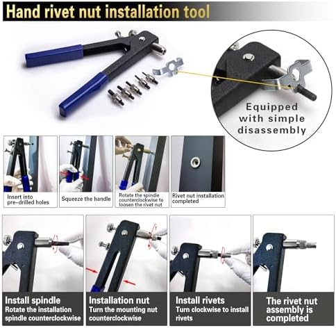 ASKWAY Pressure Rivet Nut Tool Kit, 430Pcs Metric Rivet Nut Combination