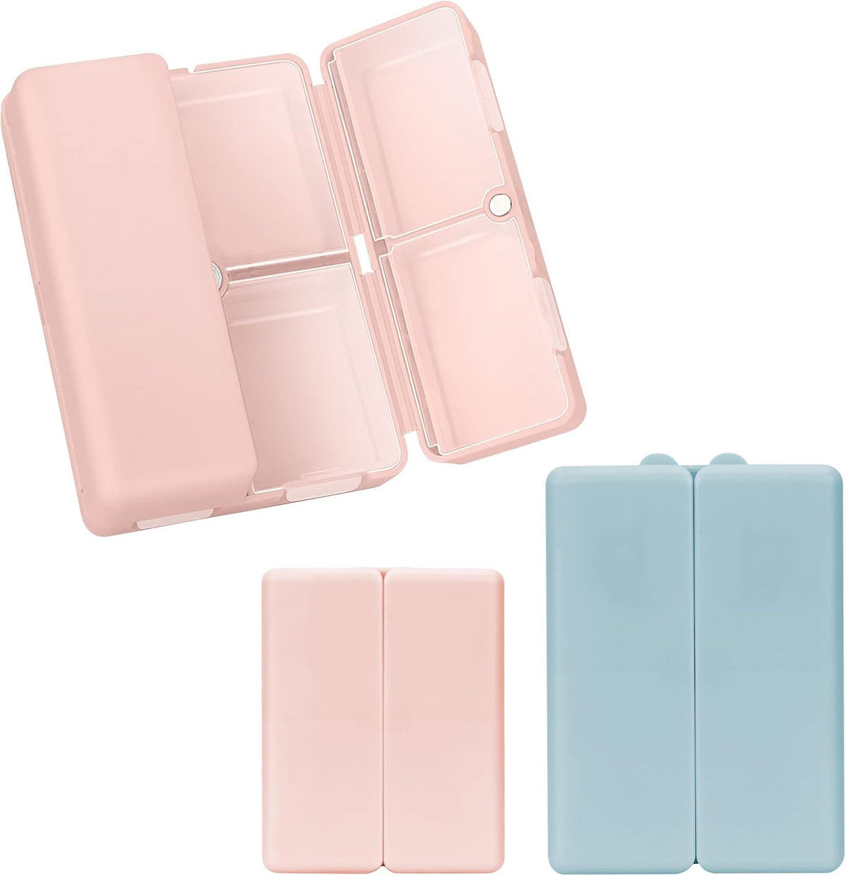 FYY Travel Pill Organizer, 7 Compartments Small Pill Box Medicine Case-Pink