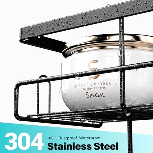 Over the Door Shower Caddy Hanging: No Drill Rustproof Shower Organizer
