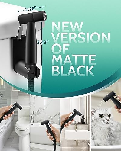 LUFEIDRA Handheld Bidet Sprayer for Toilet, Adjustable Water Flow, Black