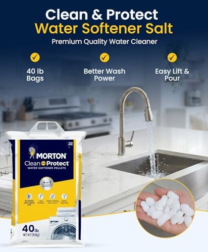 Morton Water Softener Salt Pellets, 40 lb Bags (4 Pack)