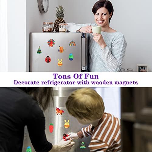 DIY Wooden Magnet 36 Art Craft Supplies Painting Kit for Kids Ages 4-8 8-12