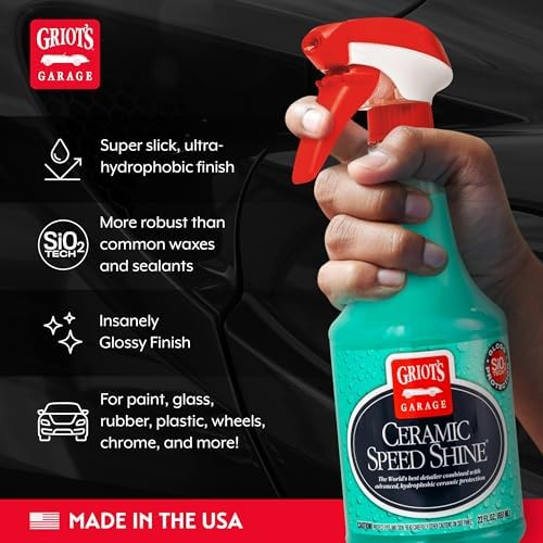 Griot's Garage Ceramic Speed Shine Detail Spray for Car Detailing, Provides a High-Gloss Finish and Extends Life of Coatings, 10945, 22 oz
