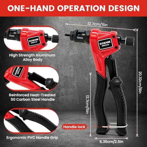 8" Rivet Nut Tool Kit with 160pcs Rivet Nuts & 8 Mandrels
