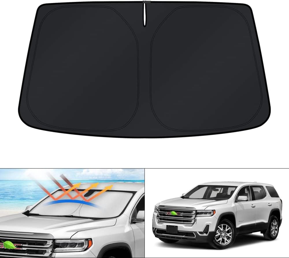 KUST Windshield Sun Shade for 2017-2026 Tesla Model Y/Model 3 Sunshade Accessories (Fit 2025-2026 Model Y Juniper / 2024 Model 3 Highland) Upgraded Foldable Sunshade, Blocks UV Rays Keep Car Cool