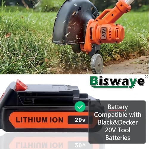Biswaye LBXR20 20V Lithium Battery Compatible with Black & Decker 20V MAX Lithium Battery LBXR2520 LBXR2020 LBX20 LB2X4020 LB2X3020 and LCC221 LST522 LST201 LST220 LST300 20-Volt Max Tools