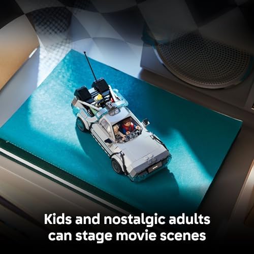 LEGO Speed Champions Time Machine from Back to The Future Building Toy for Kids - Pretend Play & Display Car Toy W/ 2 Build Modes for Boys & Girls, Ages 9+ - Gift for Birthdays - 77256