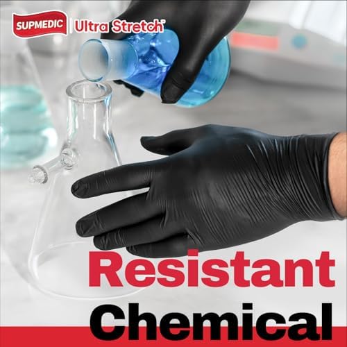 Supmedic Nitrile+ Disposable Gloves, 5 Mil Latex & Powder-Free Glove 100 Ct