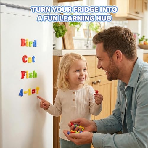 LovesTown 104 PCS Magnetic Letters Numbers, Uppercase and Lowercase