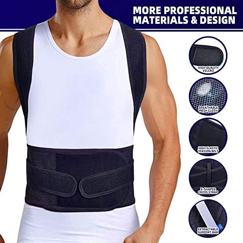 Upgraded Posture Corrector Back Brace for Men and Women, New Version Lumbar Support for Posture Improving and Pain Relief, Full Back Support for Neck, Shoulder, Waist Pain, L