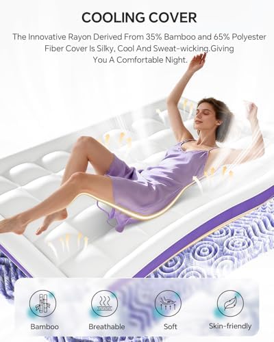 ChiXpace Dual Layer 4 Inch Memory Foam Mattress Topper Queen