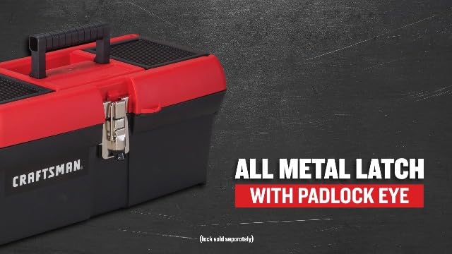 CRAFTSMAN Tool Box, Lockable, 16 in., Red/Black (CMST16901)