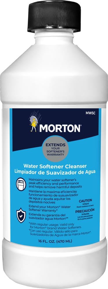 Morton MWSC Universal Water Softener Cleanser – Removes Iron, Sediment & Rust Buildup – Cleans Resin Bed & Valve System – Compatible with Most Water Softener Brands