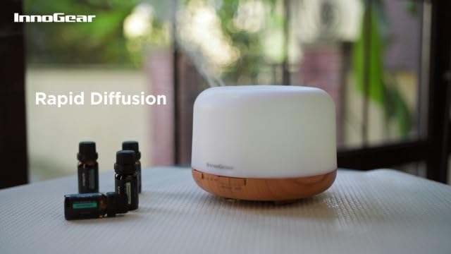 InnoGear 500ml Essential Oil Diffuser for Home Cool Mist Humidifier, Yellow