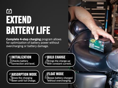 Battery Tender Plus 12V 1.25 AMP Car & Motorcycle Battery Charger and Maintainer, Float Charge for Automotive, and ATVs - Smarter Than a Trickle Charger