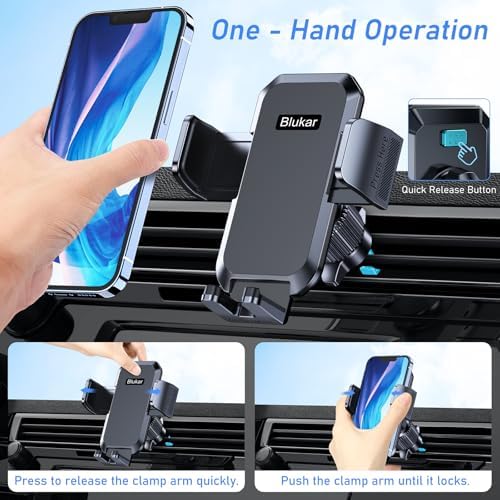 Blukar Car Phone Holder Mount, Super Stable Air Vent Cell Phone Car Mount