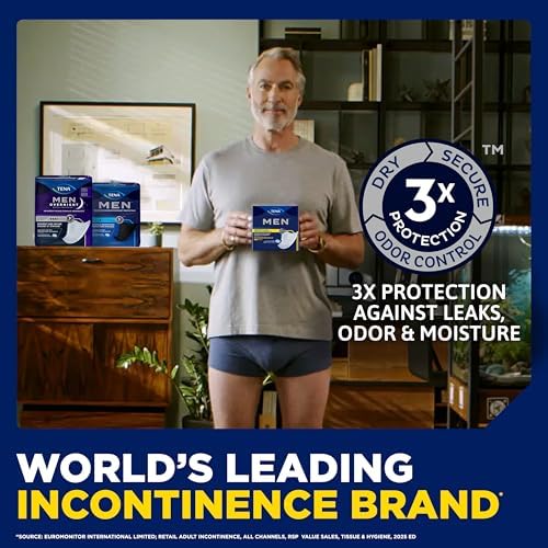 TENA Men Maximum Guards, Incontinence Pads for Men, 144 ct
