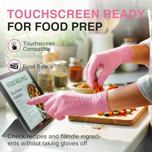 Schneider Medical Nitrile Exam Gloves, Powder & Latex Free, Pink