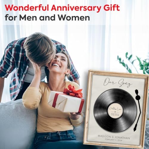 DREAM BIG PRINTABLES Customizable Couples Our Song Art Print | Personalized Wall Art with Your Favorite Song | Names and Date | Unique Romantic Gift for Anniversary | Wedding | or Valentine’s Day