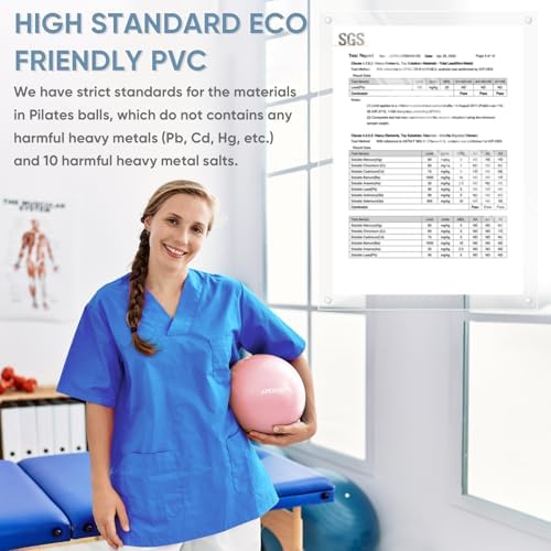 APEXUP 9 Inch Pilates Ball Small Exercise Ball for Yoga, Fitness, Balance, Core Workout, Physical Therapy
