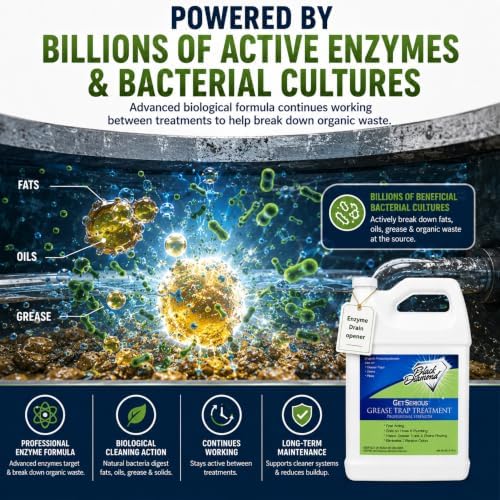 GET SERIOUS Grease Trap Treatment - Grease Trap Cleaner and deodorizer - 1 Gallon