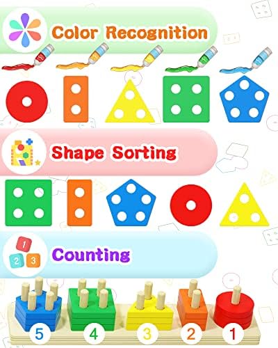 Montessori Sensory Toys for 1 2 Year Old Boy Girl Gifts, Puzzle for Toddler