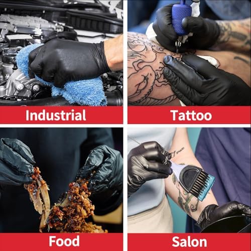 Supmedic Nitrile+ Disposable Gloves, 5 Mil Latex & Powder-Free Glove 100 Ct
