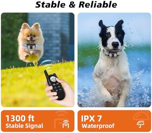 Ultra Compact Dog Shock Collar, Lightest Dog Training Collar with Remote for Small Dogs 5-30lbs & Medium Dogs/Puppies, Waterproof, Rechargeable, 1300ft Range (White Black Dot&Small)