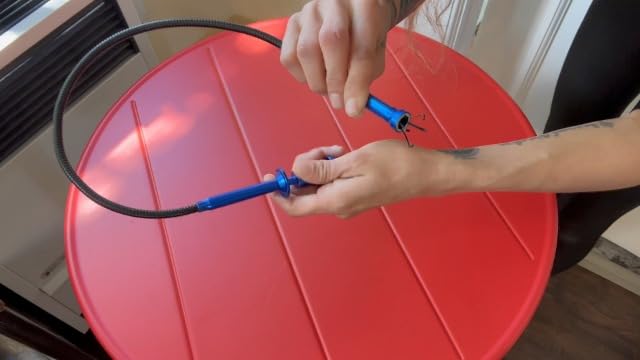 Housolution Grabber Tool Magnetic, Bendable Reacher with LED Lights, Blue