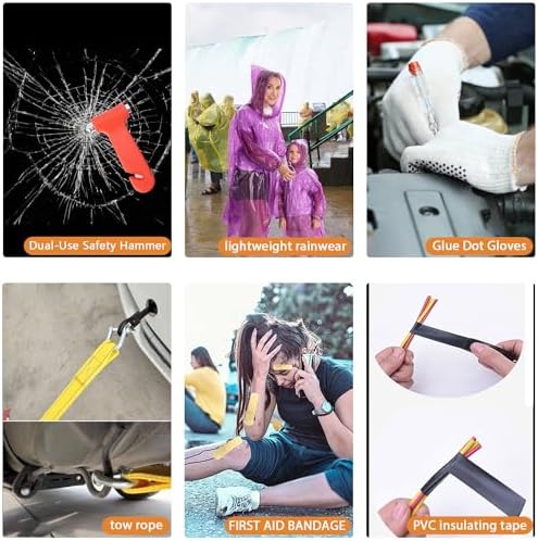 LIANXIN Car Roadside Emergency Kit,with Jumper Cables Car Safety Kits