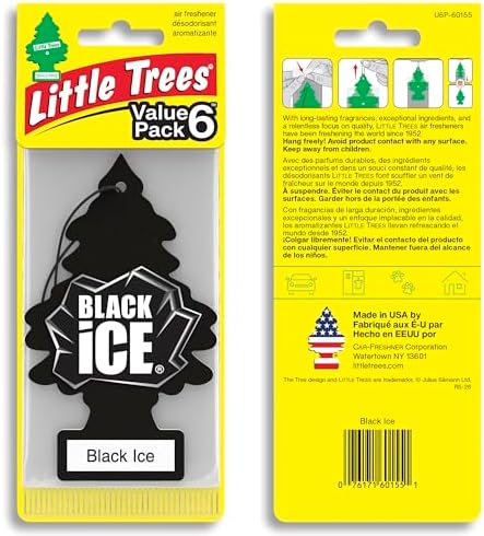 LITTLE TREES Car Air Freshener | Hanging Tree Provides Long Lasting Scent for Auto and Home | Black Ice, 24 Air Fresheners