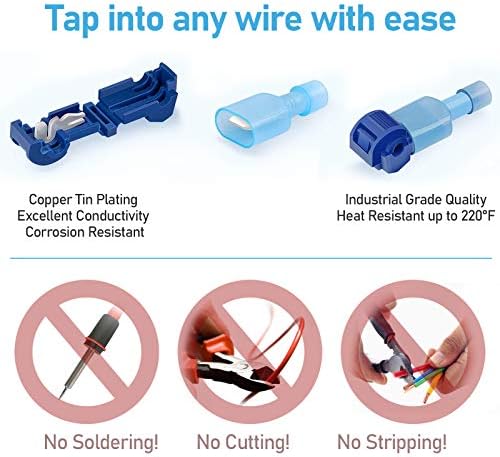 TICONN T Tap Wire Connectors, T Wire Quick Splice Connector, T Connectors for Wiring with Storage Case (120 Pcs)