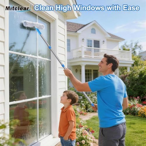 Mitclear 77'' Long Squeegee Window Cleaner Tool for Indoor Outdoor Windows