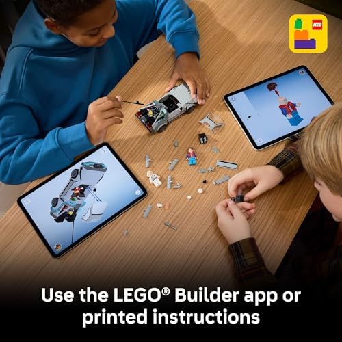 LEGO Speed Champions Time Machine from Back to The Future Building Toy for Kids - Pretend Play & Display Car Toy W/ 2 Build Modes for Boys & Girls, Ages 9+ - Gift for Birthdays - 77256