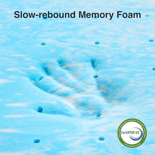 Novilla Memory Foam Mattress Topper Full - 2 Inch Cooling Gel Infused Memory Foam | Slow-Rebound Pressure Relief | CertiPUR Certified | Comfort for Sleeper Sofa, RV, Camper, Dorm Room