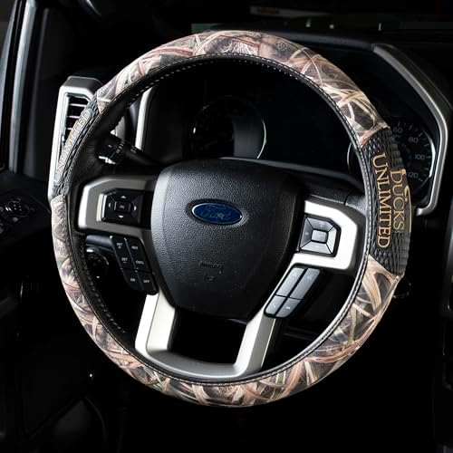Ducks Unlimited Steering Wheel Covers, Universal Fit, Easy to Install for Car Truck Van SUV, Mossy Oak Shadow Grass Blades (SIOC)
